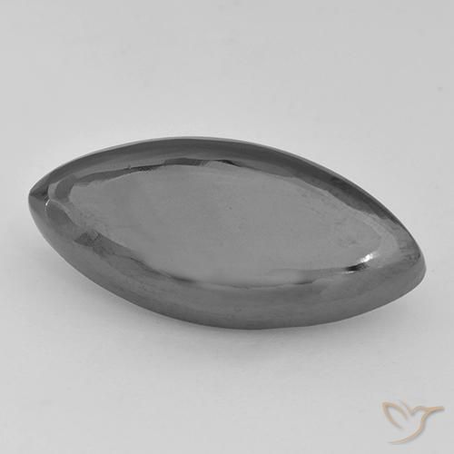 19.46 ct Gray Hematite Stone, Natural Hematite in Marquise Cabochon Shape for Sale