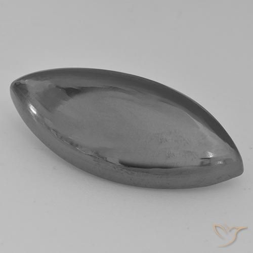 29.54 ct Gray Hematite Stone, Natural Hematite in Marquise Cabochon Shape for Sale