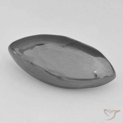 13,32 ct marquise schliff Hämatit aus Brasilien, Größe: 21,9 x 10,3mm, Reinheit: Opaque, Garantiert echter Edelstein, 1 Stück Hämatit in Mittelgrau Farbe, Mohs-Härte von 5,5 - 6,5, Photo A