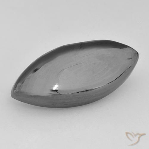 13.32 ct Gray Hematite Stone, Natural Hematite in Marquise Cabochon Shape for Sale