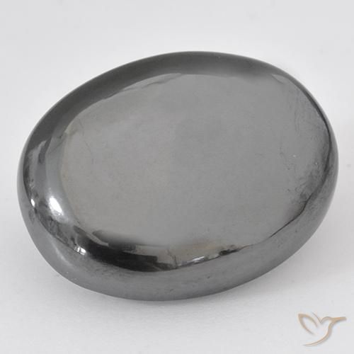 36.93ct Natural Silver Gray Hematite, Oval, Opaque
