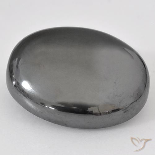 36.93 ct Gray Hematite Stone, Natural Hematite in Oval Cabochon Shape for Sale