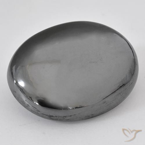 38.37 ct Gray Hematite Stone, Natural Hematite in Oval Cabochon Shape for Sale