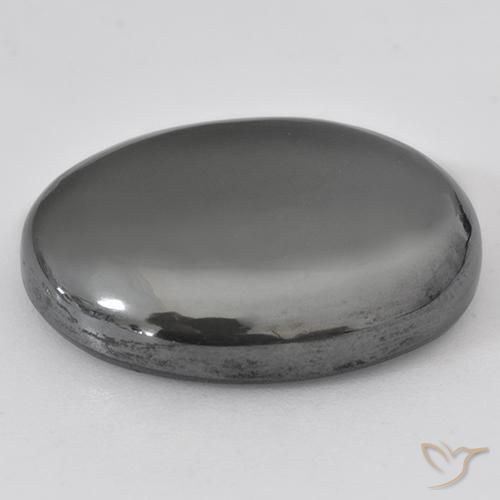 Hematite Gemstone in 23.3 x 18.1 mm Size for Sale, Hematite Stone in Medium Gray Color