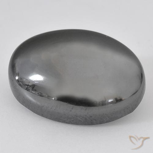 33.07ct Natural Silver Gray Hematite, Oval, Opaque