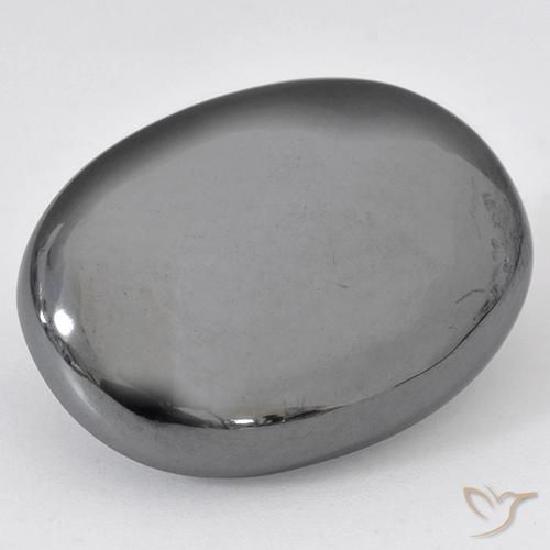 37.56 ct Gray Hematite Stone, Natural Hematite in Oval Cabochon Shape for Sale
