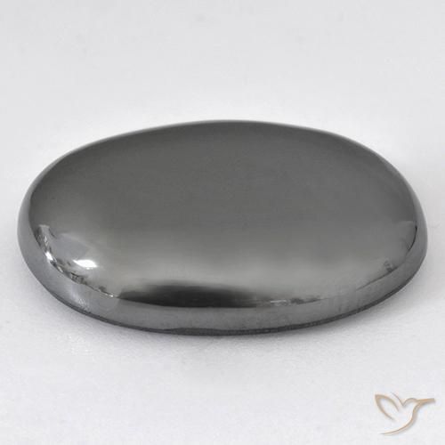 Hematite Gemstone in 25 x 18 mm (calibrated) Size for Sale, Hematite Stone in Medium Gray Color