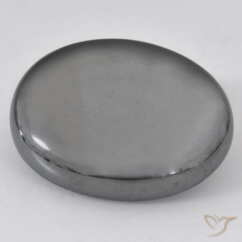 33.59ct Natural Silver Gray Hematite, Oval, Opaque, Photo A