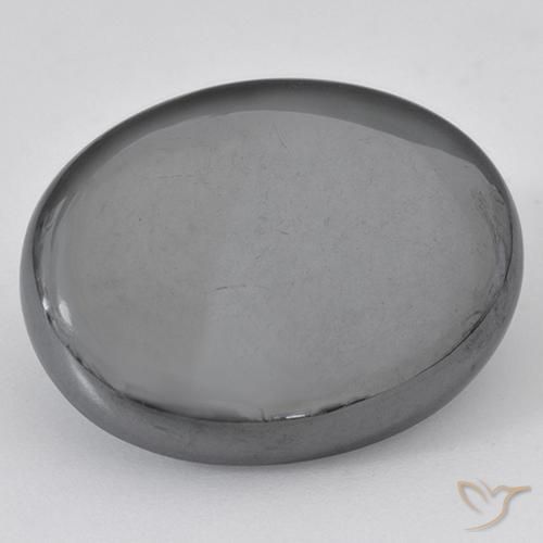 33.59 ct Gray Hematite Stone, Natural Hematite in Oval Cabochon Shape for Sale