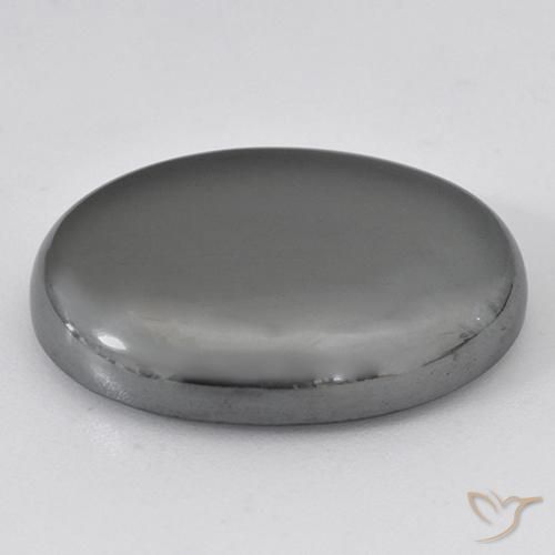 Hematite Gemstone in 23.2 x 18 mm Size for Sale, Hematite Stone in Silver Gray Color