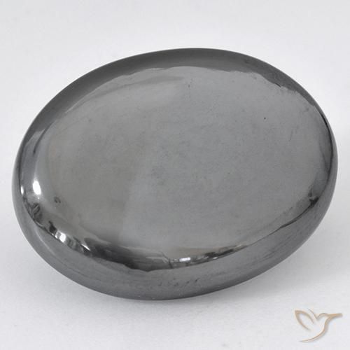 37.03 ct Gray Hematite Stone, Natural Hematite in Oval Cabochon Shape for Sale
