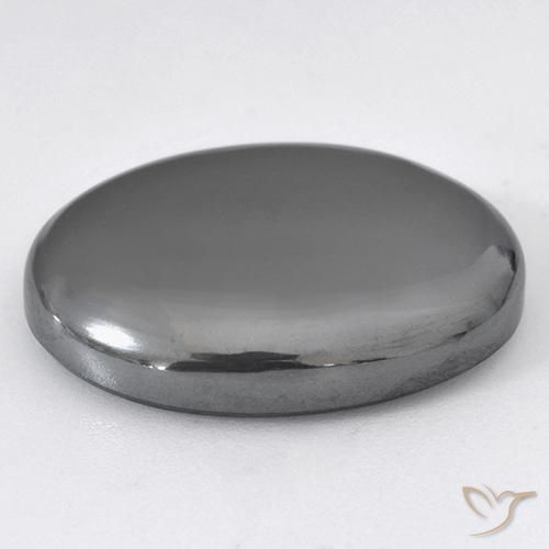 Hematite Gemstone in 25 x 18 mm (calibrated) Size for Sale, Hematite Stone in Silver Gray Color