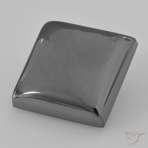 28.45 ct Gray Hematite Stone, Natural Hematite in Square Cabochon Shape for Sale