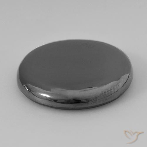 Hematite Gemstone in 22.4 mm Size for Sale, Hematite Stone in Medium Grey Color
