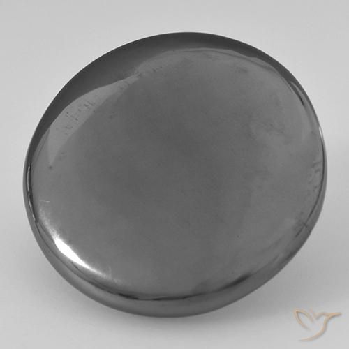 31.75 ct Gray Hematite Stone, Natural Hematite in Round Cabochon Shape for Sale