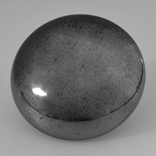 32.79 ct Gray Hematite Gemstone, Hematite Gem in Round Cabochon Shape for Sale.