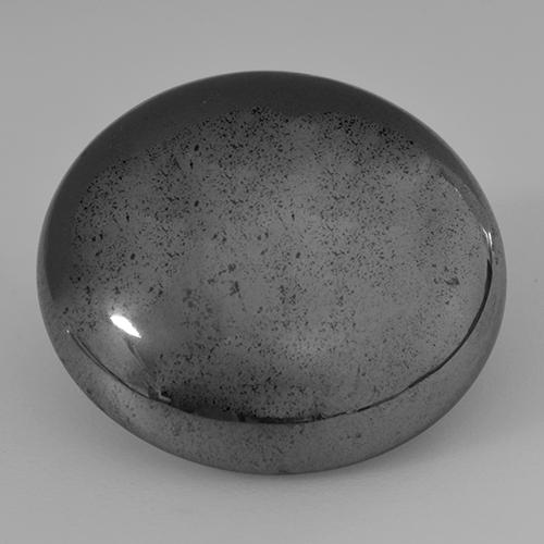 32.79 ct Gray Hematite Stone, Natural Hematite in Round Cabochon Shape for Sale