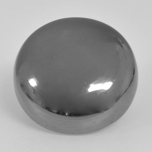 20.72ct Round Medium Gray Hematite from Brazil, Dimension 16.2mm, Natural untreated Gemstone, Opaque Clarity, 1pc Round Cabochon Hematite, Mohs Hardness of 5.5 - 6.5, Photo A
