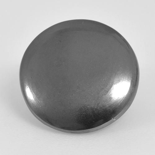 6.86 ct Gray Hematite Gemstone, Hematite Gem in Round Cabochon Shape for Sale.