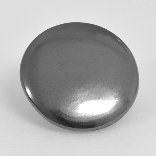 6.86 ct Gray Hematite Stone, Natural Hematite in Round Cabochon Shape for Sale