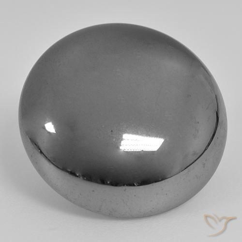 39.41 ct Gray Hematite Stone, Natural Hematite in Round Cabochon Shape for Sale