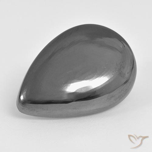 29.01 ct Gray Hematite Stone, Natural Hematite in Pear Cabochon Shape for Sale