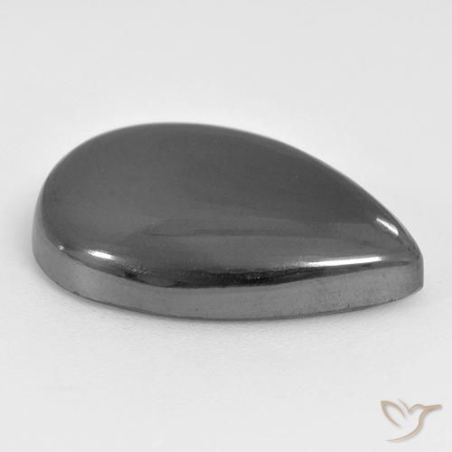 Hematite Gemstone in 23.4 x 16.4 mm Size for Sale, Hematite Stone in Medium Grey Color