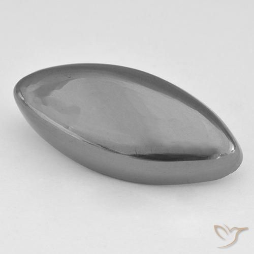 23.44 ct Gray Hematite Stone, Natural Hematite in Marquise Cabochon Shape for Sale