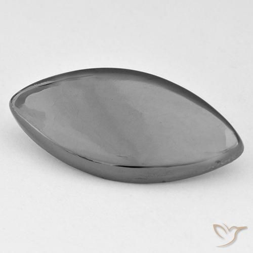 14.60 ct Gray Hematite Stone, Natural Hematite in Marquise Cabochon Shape for Sale