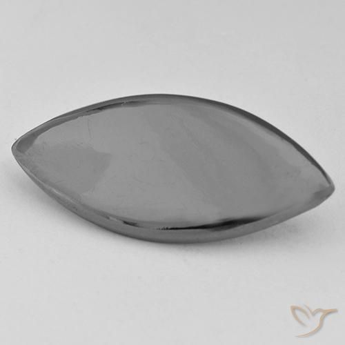 13.62 ct Gray Hematite Stone, Natural Hematite in Marquise Cabochon Shape for Sale