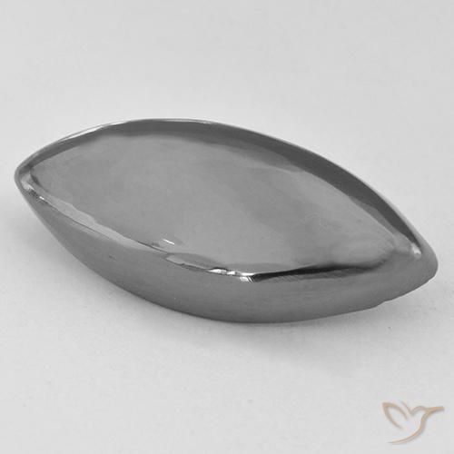 16.06 ct Gray Hematite Stone, Natural Hematite in Marquise Cabochon Shape for Sale