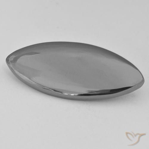 15.80 ct Gray Hematite Stone, Natural Hematite in Marquise Cabochon Shape for Sale