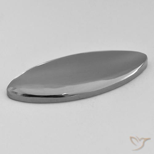 Hematite Gemstone in 28.5 x 11.8 mm Size for Sale, Hematite Stone in Silver Gray Color