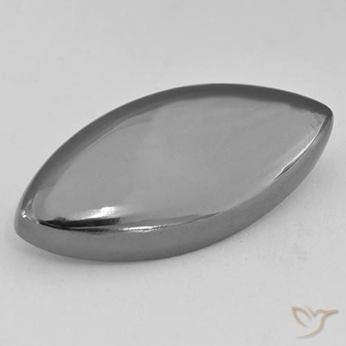29.62ct Natural Medium Gray Hematite, Marquise, Opaque