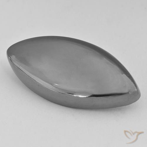 29.62 ct Gray Hematite Stone, Natural Hematite in Marquise Cabochon Shape for Sale