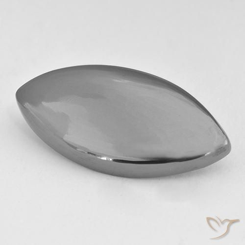 23.04 ct Gray Hematite Stone, Natural Hematite in Marquise Cabochon Shape for Sale