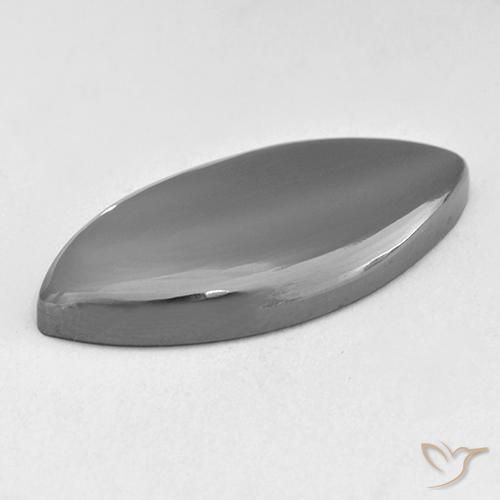 Hematite Gemstone in 28.1 x 13.8 mm Size for Sale, Hematite Stone in Silver Gray Color