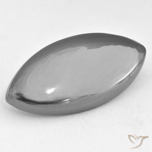 24.20ct Natural Silver Gray Hematite, Marquise, Opaque