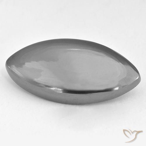 24.20 ct Gray Hematite Stone, Natural Hematite in Marquise Cabochon Shape for Sale