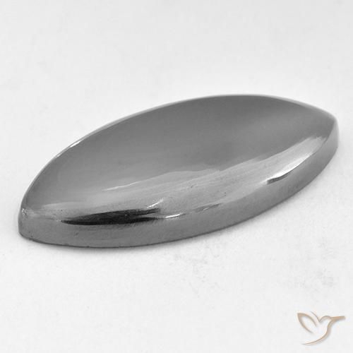 Hematite Gemstone in 26.4 x 13.2 mm Size for Sale, Hematite Stone in Silver Gray Color