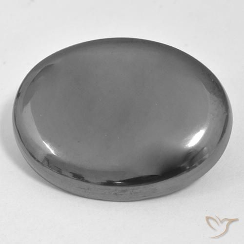 35.72ct Natural Silver Gray Hematite, Oval, Opaque
