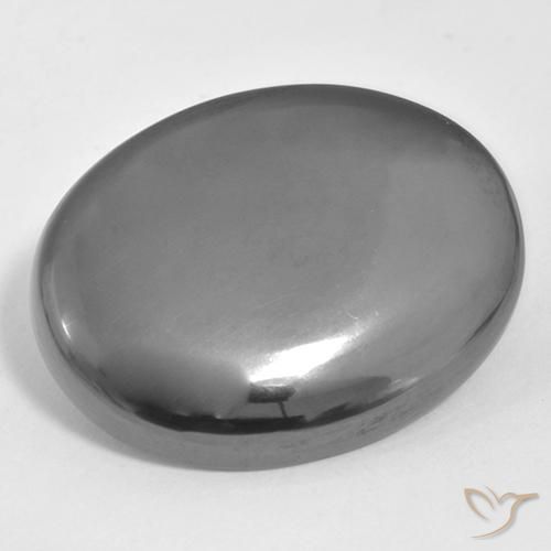 35.72 ct Gray Hematite Stone, Natural Hematite in Oval Cabochon Shape for Sale
