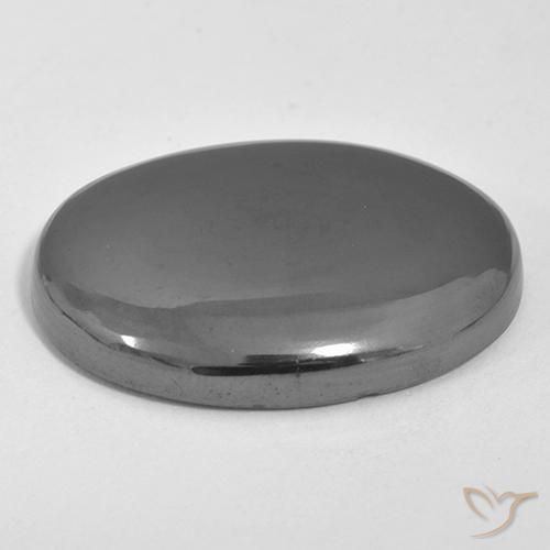 Hematite Gemstone in 25 x 18 mm (calibrated) Size for Sale, Hematite Stone in Silver Gray Color