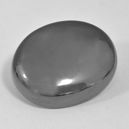 24.76 ct Gray Hematite Gemstone, Hematite Gem in Oval Cabochon Shape for Sale.