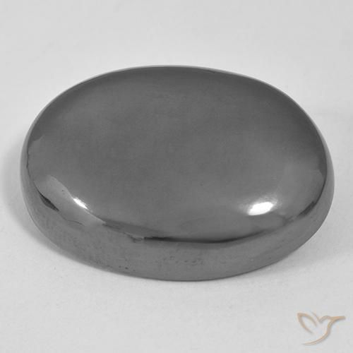 38.02 ct Gray Hematite Stone, Natural Hematite in Oval Cabochon Shape for Sale