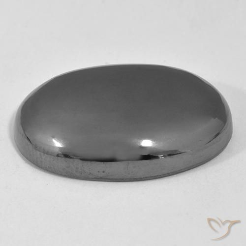 Hematite Gemstone in 24 x 17.2 mm Size for Sale, Hematite Stone in Medium Gray Color