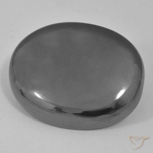 35.61 ct Gray Hematite Stone, Natural Hematite in Oval Cabochon Shape for Sale