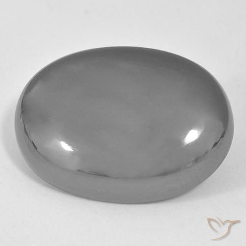 36.77ct Natural Silver Gray Hematite, Oval, Opaque