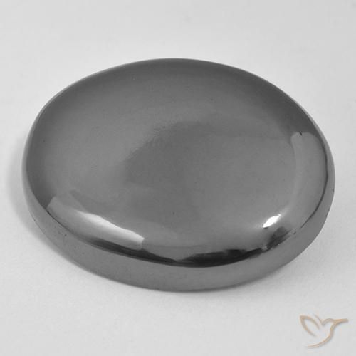 37.30 ct Gray Hematite Stone, Natural Hematite in Oval Cabochon Shape for Sale