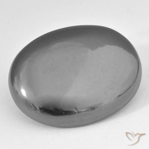 34.11 ct Gray Hematite Stone, Natural Hematite in Oval Cabochon Shape for Sale